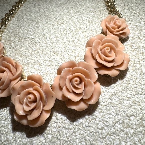 Rare Vintage pink flowers necklace - Picture 4 of 5